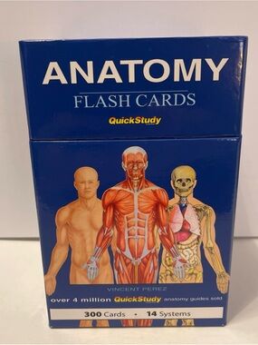 Quick Study Anatomy Flash Cards 300: 14 Systems NIB Nursing Medical Student